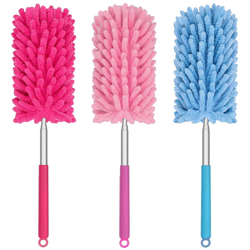 TIMIVO Mini Duster for Cleaning, 360° Bendable Hand Dusters with Extension Pole, Washable Small Duster for Car Interior, Office, Furniture - Image 1